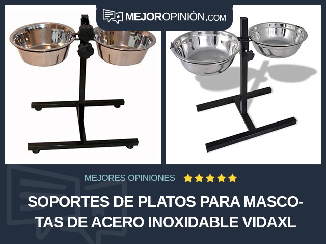 Soportes de platos para mascotas De acero inoxidable vidaXL