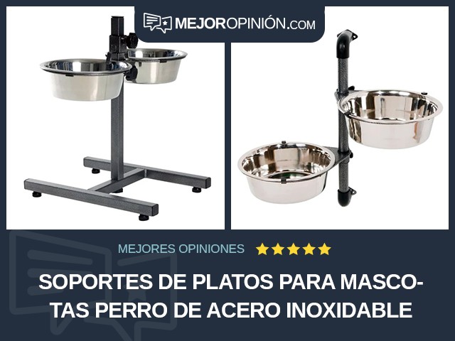 Soportes de platos para mascotas Perro De acero inoxidable