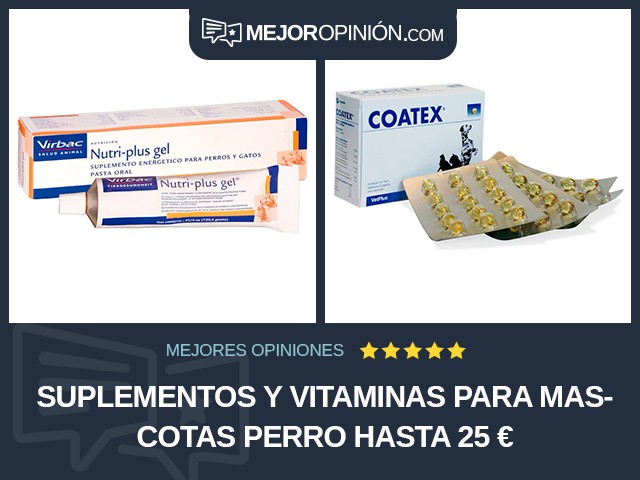 Suplementos y vitaminas para mascotas Perro Hasta 25 €