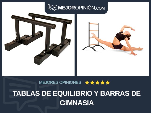 Tablas de equilibrio y barras de gimnasia