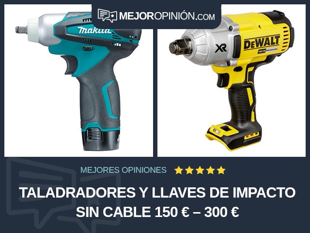 Taladradores y llaves de impacto Sin cable 150 € – 300 €