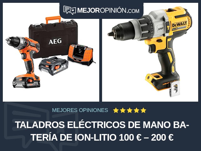 Taladros eléctricos de mano Batería de ion-litio 100 € – 200 €