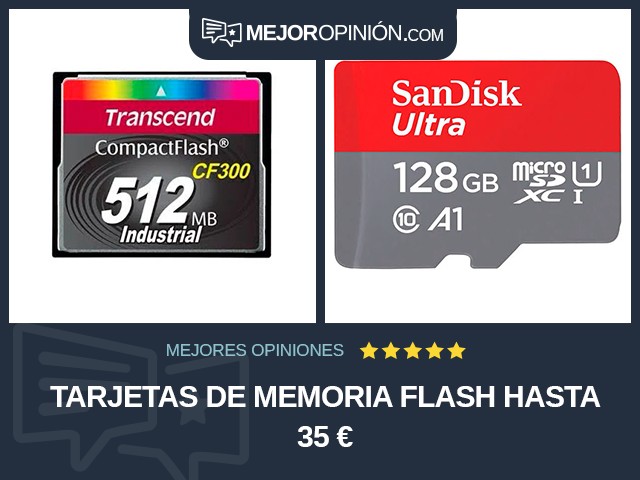 Tarjetas de memoria flash Hasta 35 €
