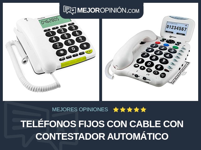 Teléfonos fijos Con cable Con contestador automático