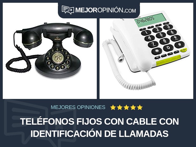 Teléfonos fijos Con cable Con identificación de llamadas