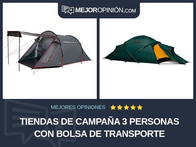 Tiendas de campaña 3 personas Con bolsa de transporte