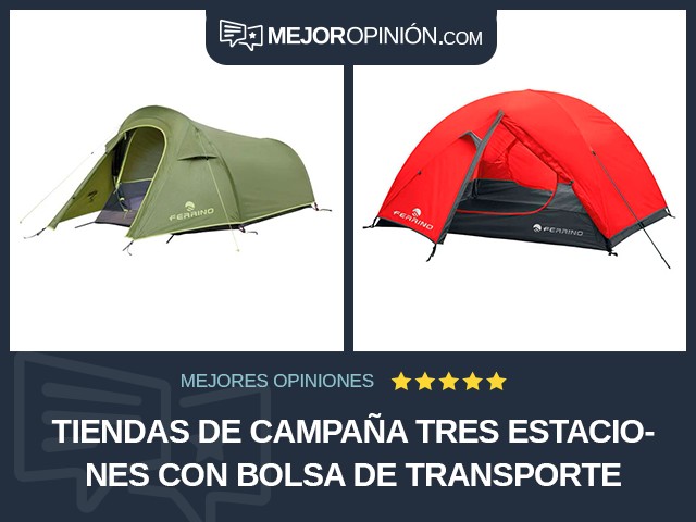 Tiendas de campaña Tres estaciones Con bolsa de transporte