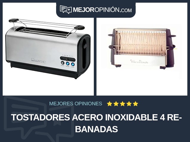 Tostadores Acero inoxidable 4 rebanadas