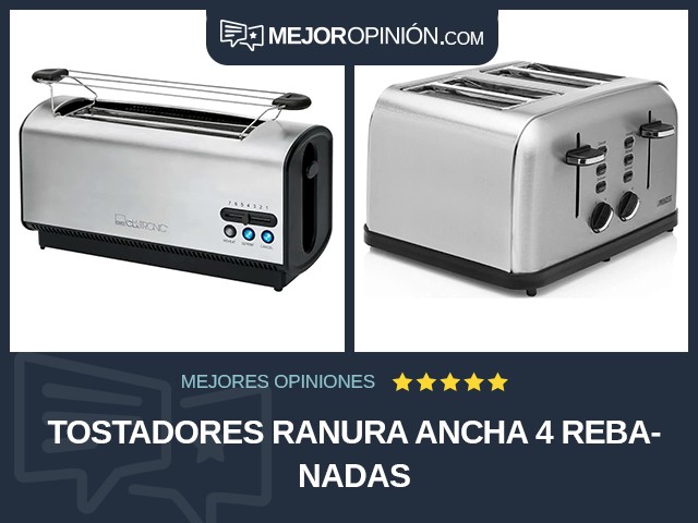 Tostadores Ranura ancha 4 rebanadas