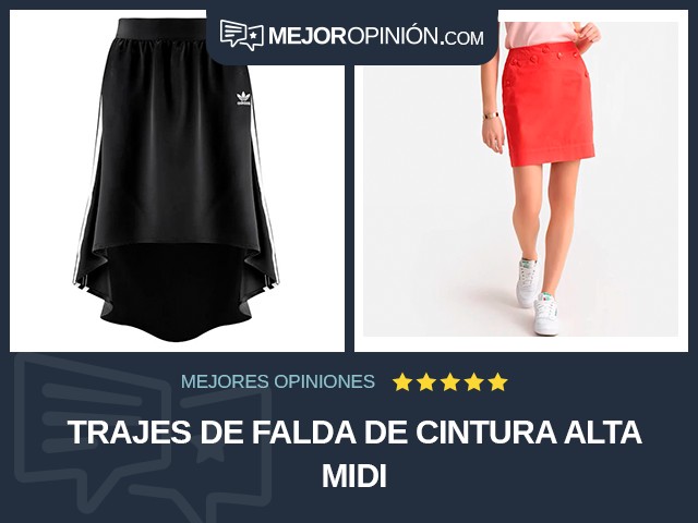 Trajes de falda De cintura alta Midi