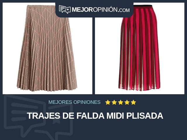 Trajes de falda Midi Plisada