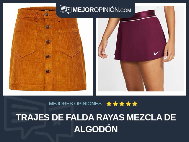 Trajes de falda Rayas Mezcla de algodón