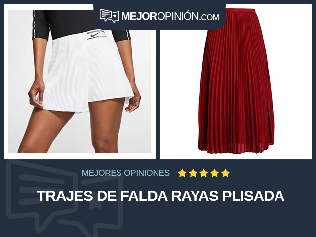 Trajes de falda Rayas Plisada