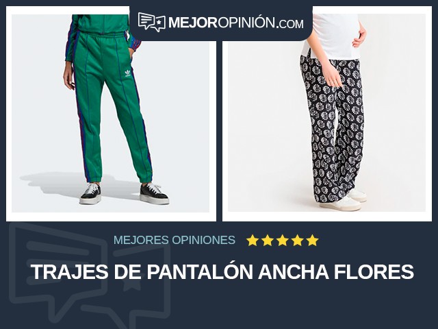 Trajes de pantalón Ancha Flores