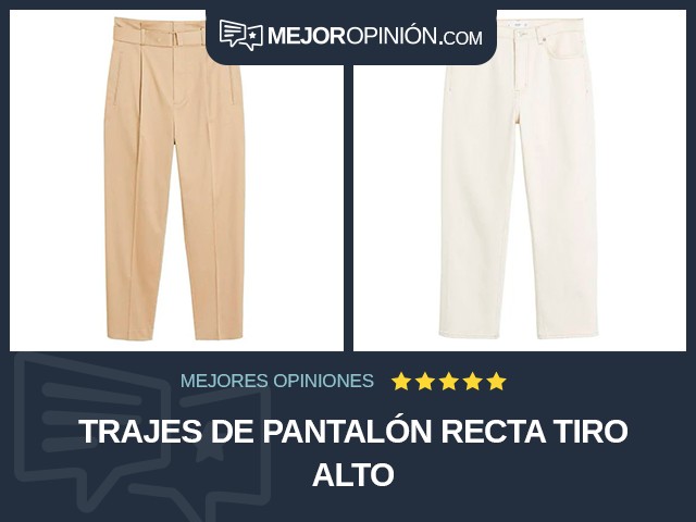 Trajes de pantalón Recta Tiro alto