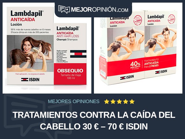 Tratamientos contra la caída del cabello 30 € – 70 € ISDIN