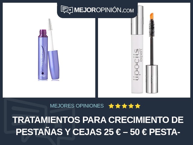 Tratamientos para crecimiento de pestañas y cejas 25 € – 50 € Pestañas