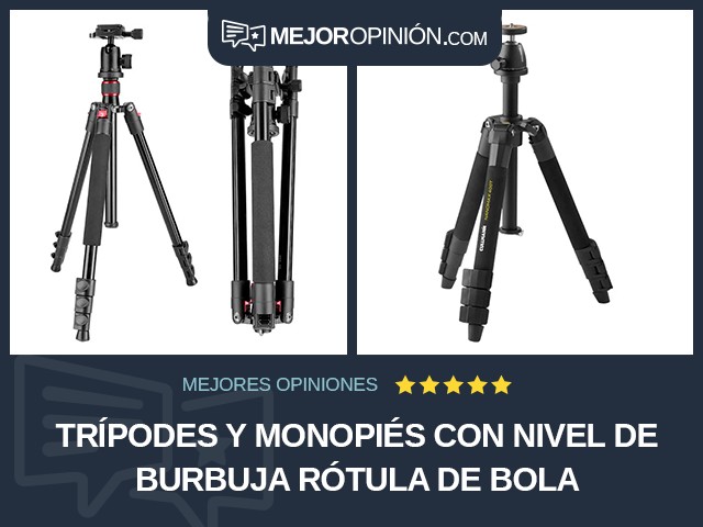 Trípodes y monopiés Con nivel de burbuja Rótula de bola