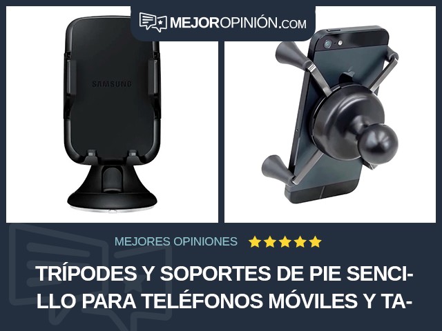 Trípodes y soportes de pie sencillo para teléfonos móviles y tablets