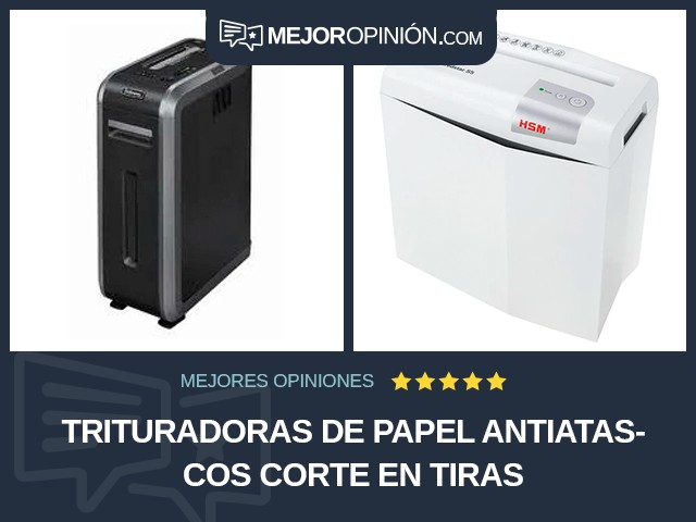 Trituradoras de papel Antiatascos Corte en tiras