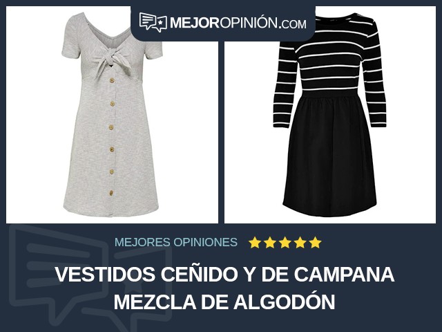 Vestidos Ceñido y de campana Mezcla de algodón