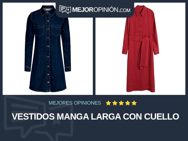 Vestidos Manga larga Con cuello