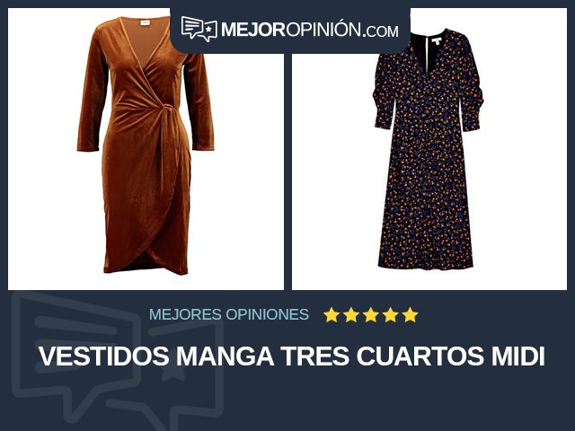 Vestidos Manga tres cuartos Midi